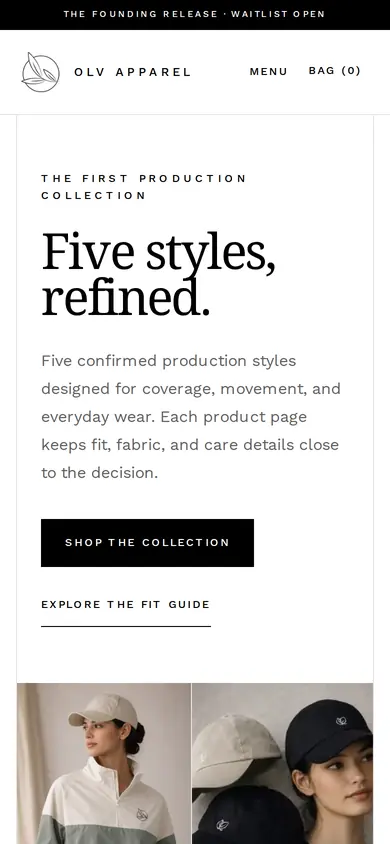 OLV Apparel on mobile